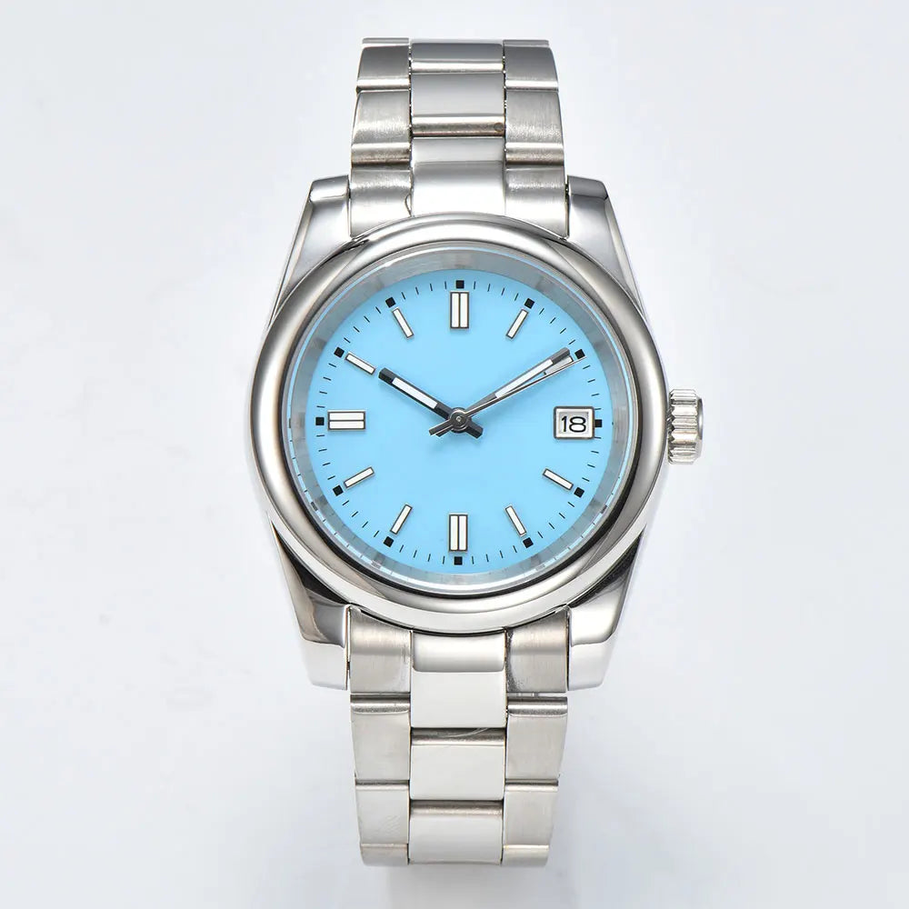 39Mm NH35 No Logo Watch Men Watch Automatic Mechanical Watch Sapphire Glass Case Waterproof Green Luminous Watch Custom Logo