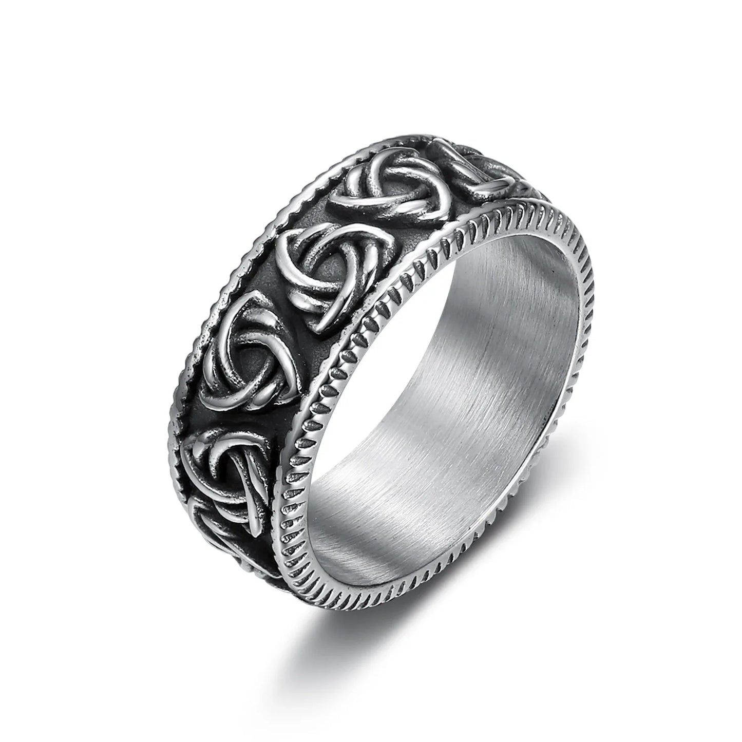 Stainless Steel Celtic Knot Totem Rings for Men Women Vintage Viking Celtic Knot Amulet Ring Punk Style Party Jewelry Party Gift