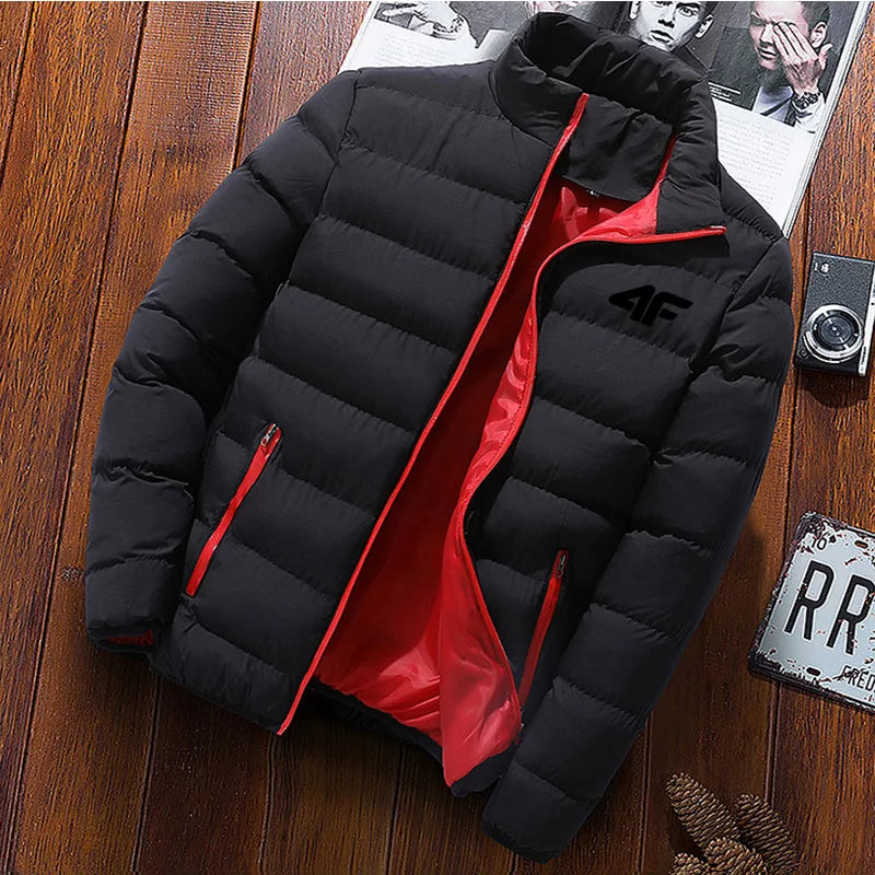 2022 Men'S Casual Jacket Men'S Waterproof Windbreaker Jacket Winter Warm Autumn Zip-Up Men'S Coat Solid Color Large Size