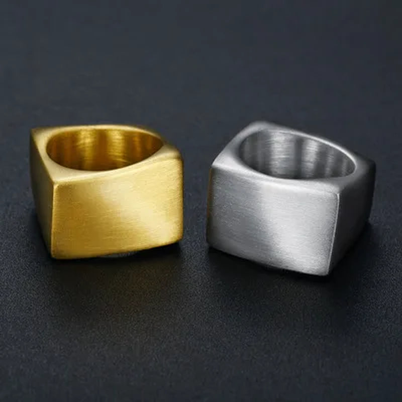 Stainless Steel Viking Geometry Gold Ring Vintage Hammer Retro Punk Jewelry Finger Man Love Jewelry Couple Gift Wholesale