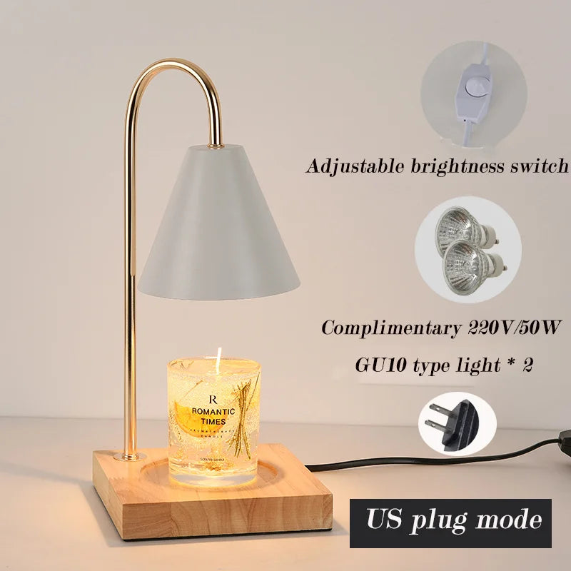 Table Lamp Candle Warmer Lamp Aromatherapy Retro Melting Wax Night Light with Timer Modern Decoration Candle Mood Light Ramadan