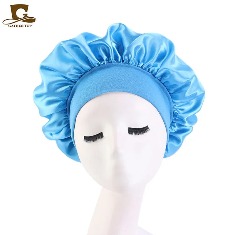 Soft Shower Caps Soft Silk Night Caps Hair Care Bonnet Nightcap for Women Beauty Salon Hair Care Hats Bathroom Products