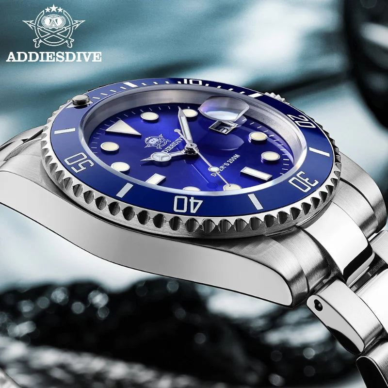 New Men'S Luxury Quartz Watch 200M Diver Watches 41Mm Ceramic Bezel Calendar Display Luminous Watches Men Watch