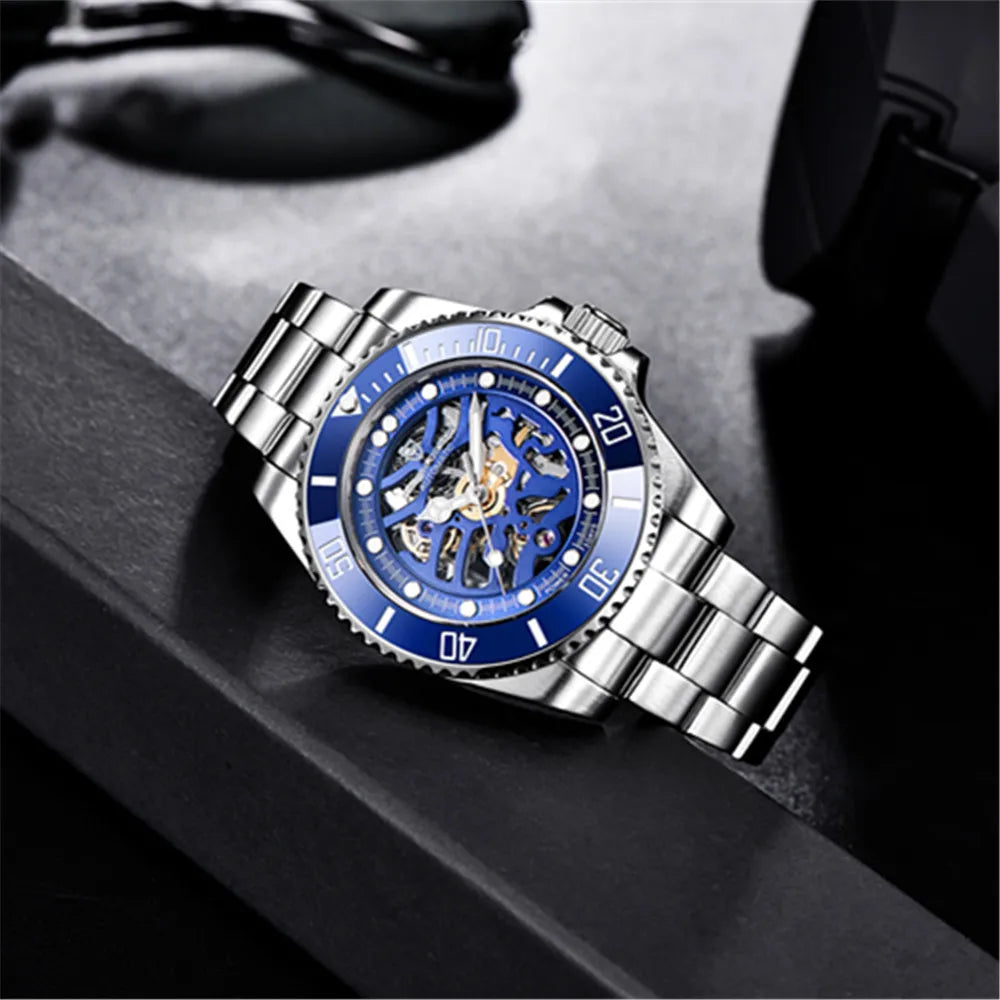 Skeleto Mechanical Wristwatche Luxury Brand Fashion Automatic Watch Men Sapphire Glass Clock Watch Original PD1659