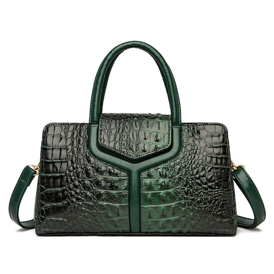 New Leather Women Messenger Bags Crocodile Female Crossbody Shoulder Hand Bags for Women 2023 High Quality Ladies Handbags