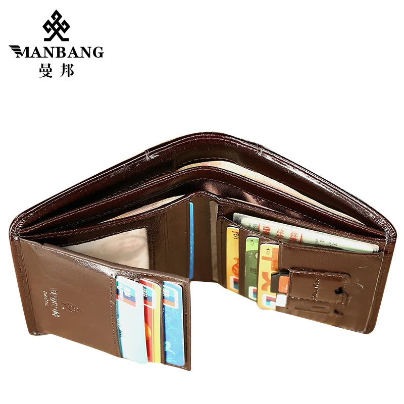 Classic Style Wallet Genuine Leather Men Wallets Short Male Purse Card Holder Wallet Men Fashion High Quality