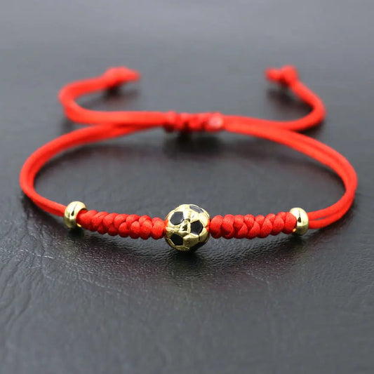 Cute Sport Ball Football Charm Bracelets Men Women Black Red Rope Thread Bracelet for Kids Girls Boy Jewelry DIY Gift Pulseira