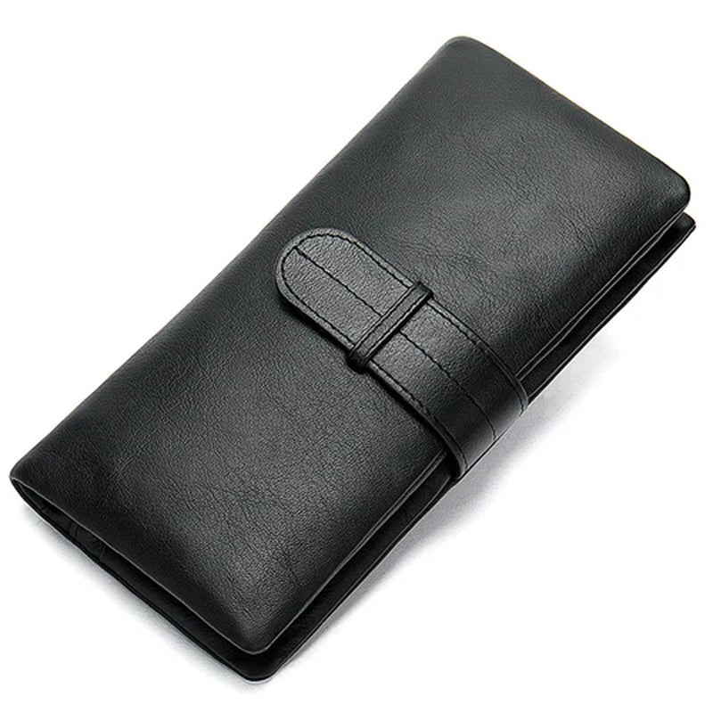 Wallet Men'S Genuine Leather Purse for Men Clutch Male Wallets Long Leather Zipper Wallet Men Business Money Bag 6018