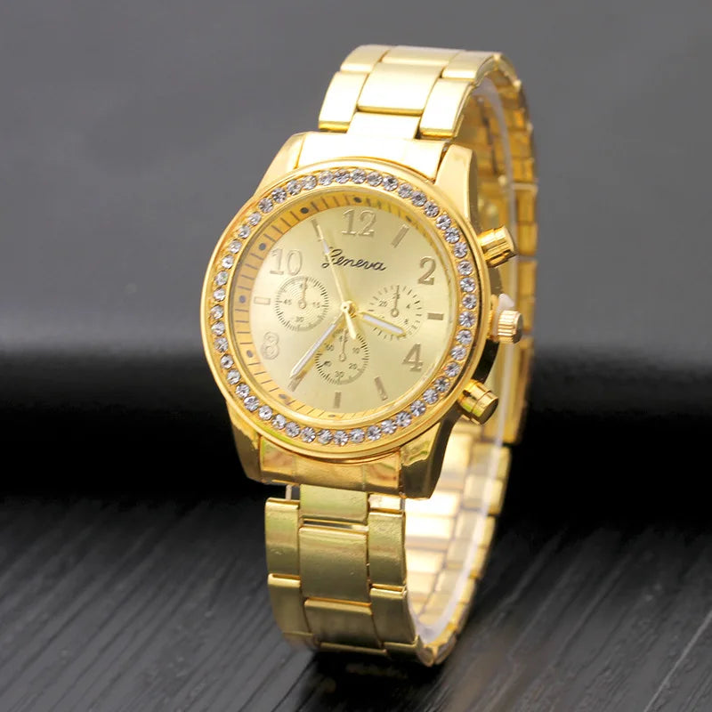 Women Quartz Crystal Luxury Watch Feminino Relogio Bracelet Wristwatch Casual Reloj Gold/Silver Mujer Bayan Kol Saati