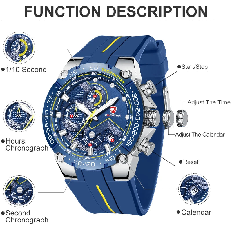 Men Watch  Fashion Luxury Business Wristwatch Silicone Waterproof Clock with Date and Luminous Function Relogio Masculino