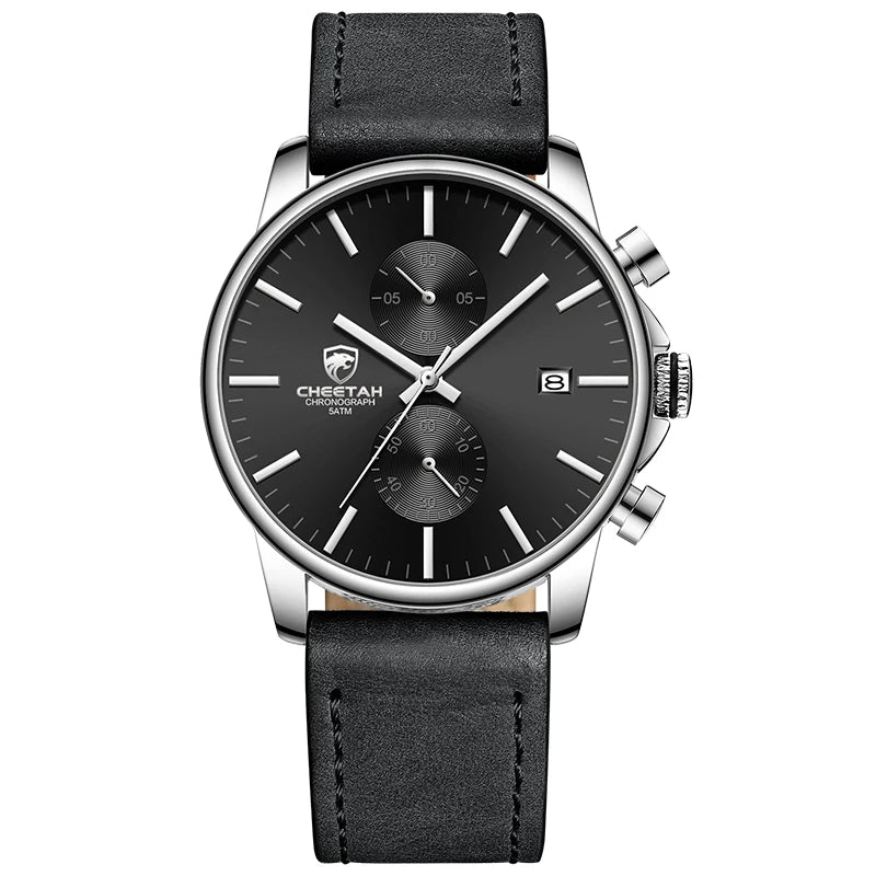 2021 Men Watch  Brand Fashion Sports Quartz Watches Mens Leather Waterproof Chronograph Clock Business Relogio Masculino