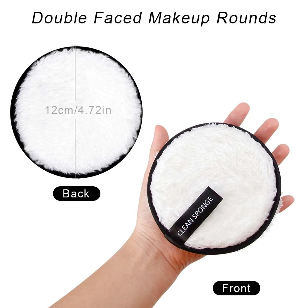 Makeup Remover Reusable Puff Cotton Pad Skin Microfiber Face Care Towel Wipes Washable Cottons Face Cleaning Double Layer