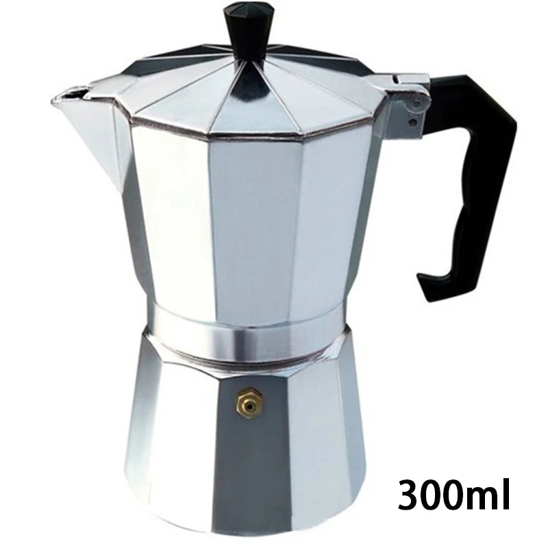 Aluminum Coffee Maker Durable Moka Cafeteira Expresso Percolator Pot Practical Moka Coffee Pot 50/100/150/300/450/600Ml