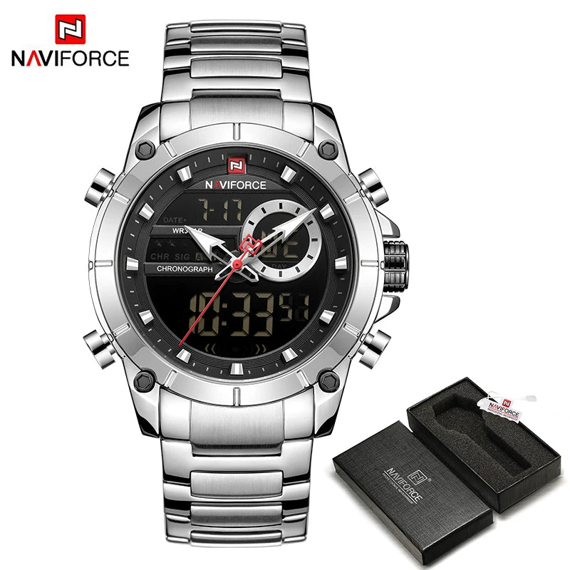 Luxury Original Sports Wrist Watch for Men Quartz Steel Waterproof Digital Fashion Watches Male Relogio Masculino 9163