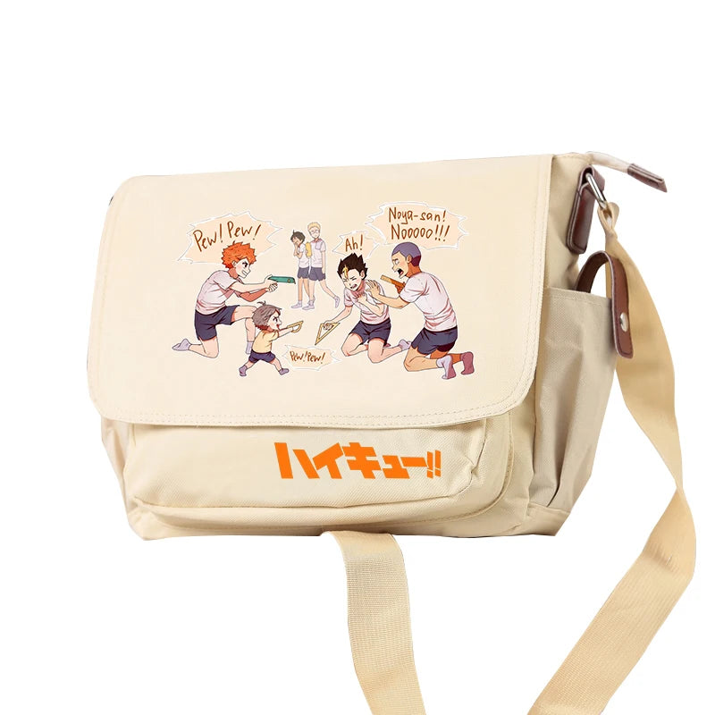 Hot Anime Haikyuu!! Crossbody Bags Cartoon Shoyo Hinata Bookbag Oxford School Bagpack Students Messenger Bag Women Handbag