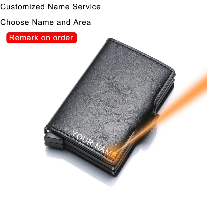 Engraving Rfid Carbon Fiber Leather Men Wallet Money Bag Purse Small Mini Card Holder Portomonee Male Walet Pocket PORTFOLIO