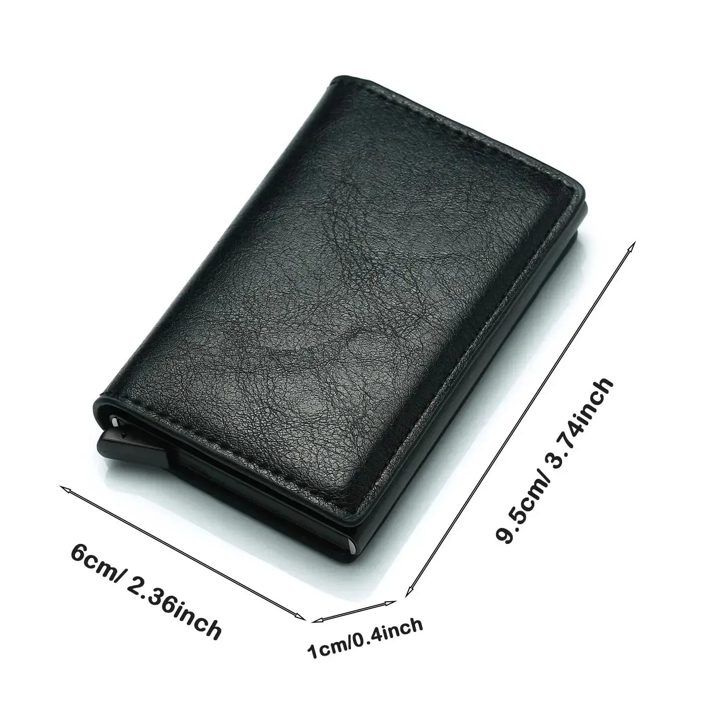 Rfid Aluminum Men Wallet Card Holder Purse Carbon Fiber Men Business Slim Thin Smart Wallet Credit Cardholder Case Note Holder