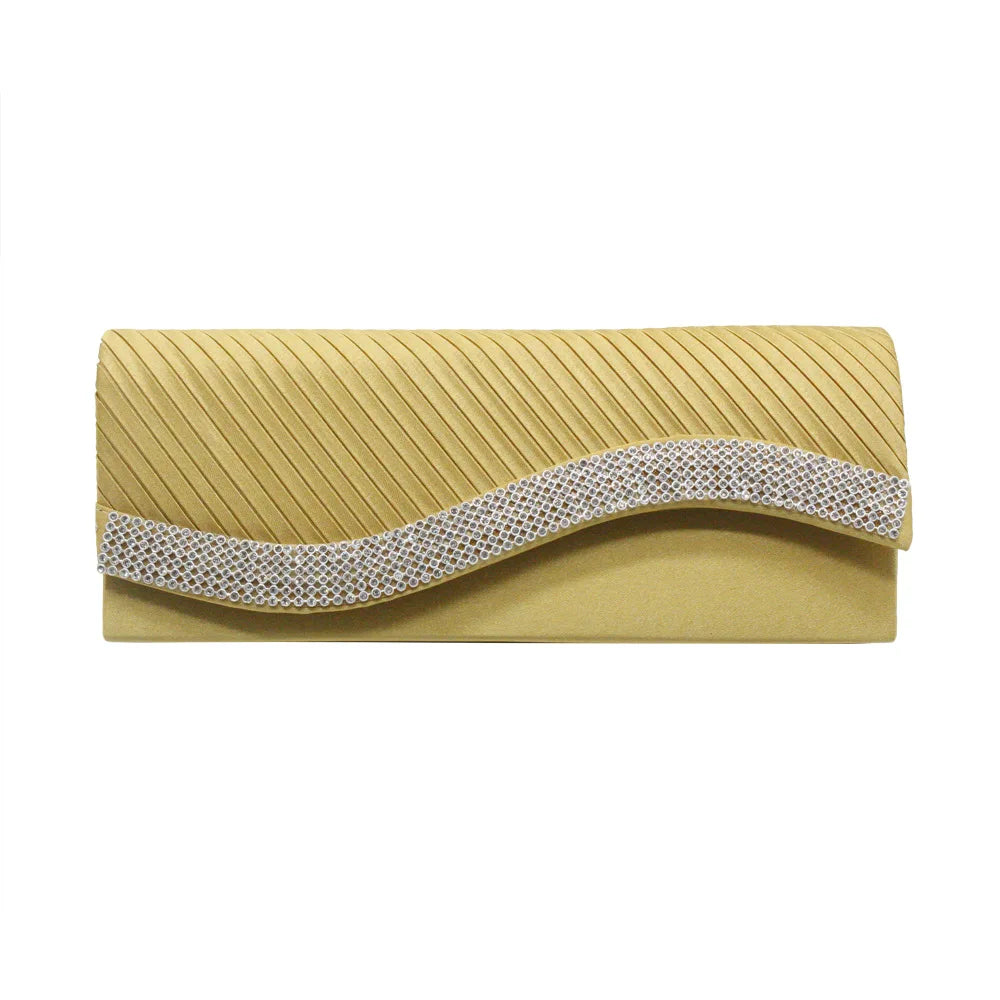 Diamond-Studded Women'S Clutch Bag Pleated Women'S Bag Evening Bag Evening Dress Bag Wedding Party Handbags Bags Shoulder Bag