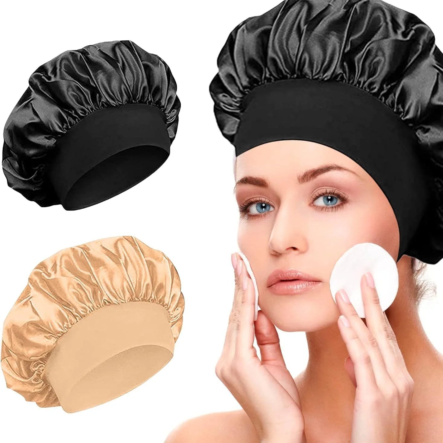 Soft Shower Caps Soft Silk Night Caps Hair Care Bonnet Nightcap for Women Beauty Salon Hair Care Hats Bathroom Products