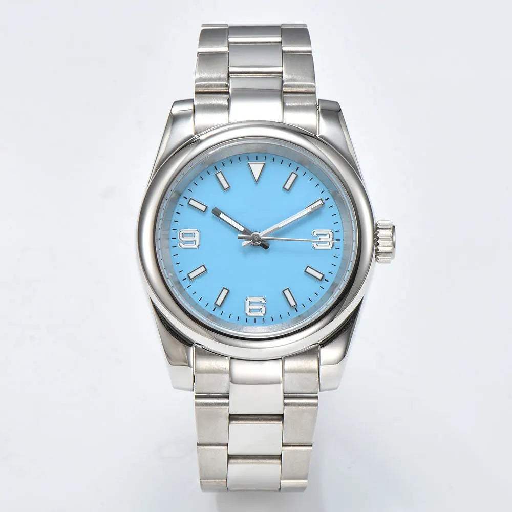 39Mm NH35 No Logo Watch Men Watch Automatic Mechanical Watch Sapphire Glass Case Waterproof Green Luminous Watch Custom Logo