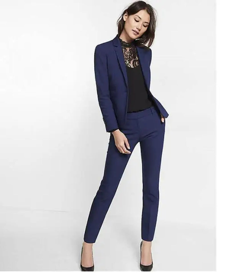 Green Women Blazer with Wide Pants Suits Set 2 Pcs Long Sleeve Suit Women Jacket Suits Female Ladies Customize Made