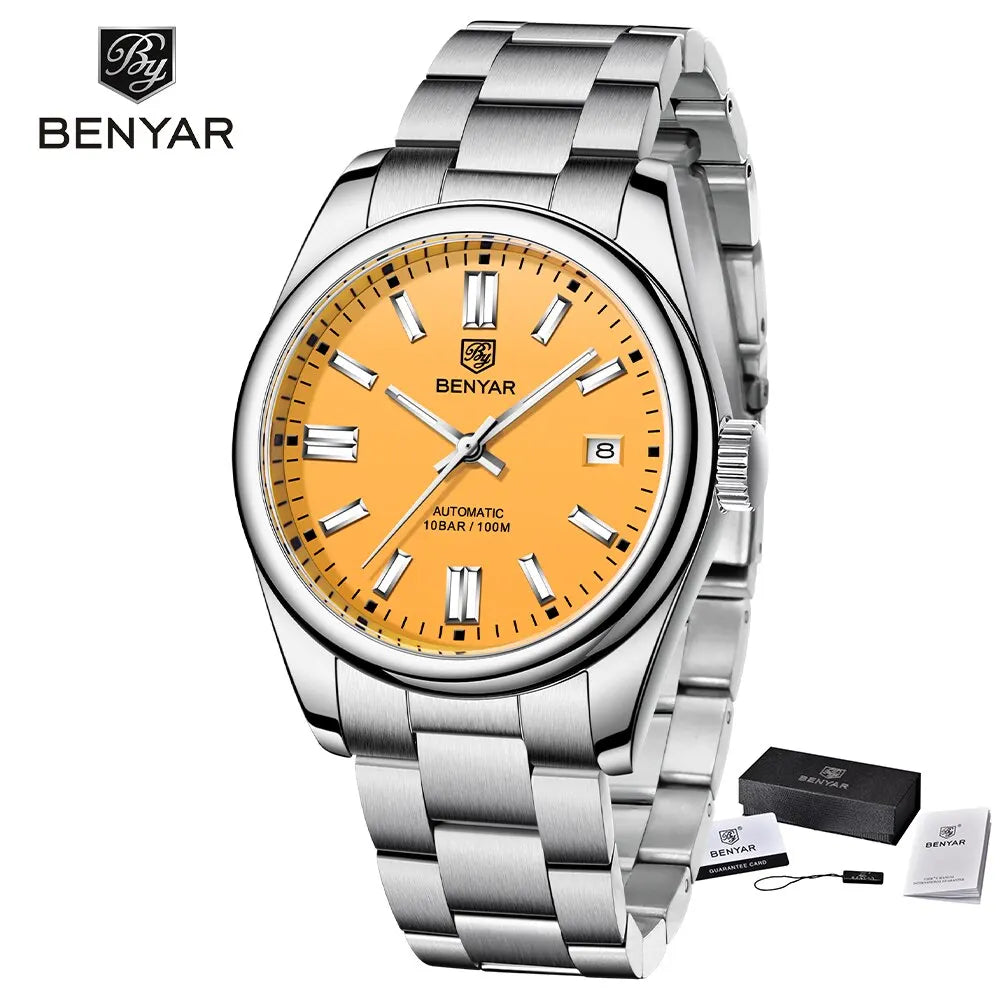 2024  New Luxury Men Mechanical Wristwatches 10Bar Waterproof Automatic Watch Stainless Steel Sports Diving Watch for Men