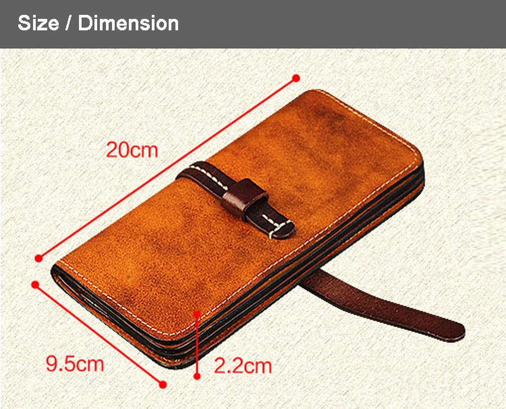 Luxury Handmade Men Genuine Leather Wallet Men Purse Women Leather Long Wallet Clutch Bag Male Purse Money Bag