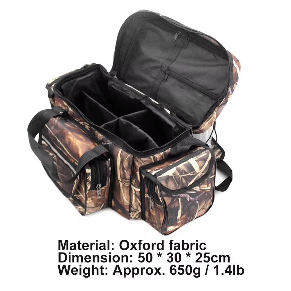 Fishing Tackle Bag Waterproof Fishing Tackle Two-Layer Storage Bag Case Hunting Fishing Bag Shoulder Bag Fishing Tackle Bag Pack