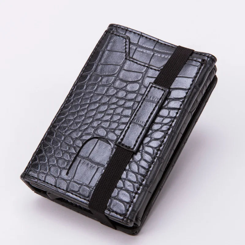 Rfid Men Wallets Classic Card Holder Walet Male Purse Money Wallet Zipper Big Brand Luxury Black Leather Men Wallet