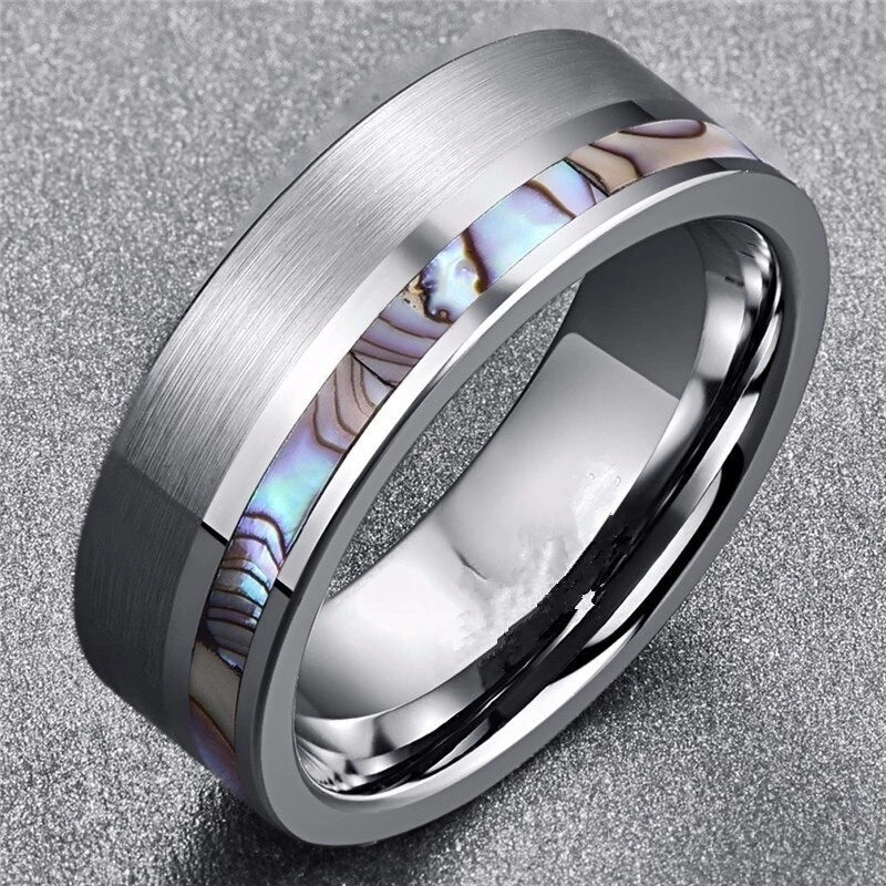 Fashion Tungsten Carbide Wood Rings Steel Arrow Inlay for Men Women Classic Engagement Ring Dome Band Polished Comfort Fit