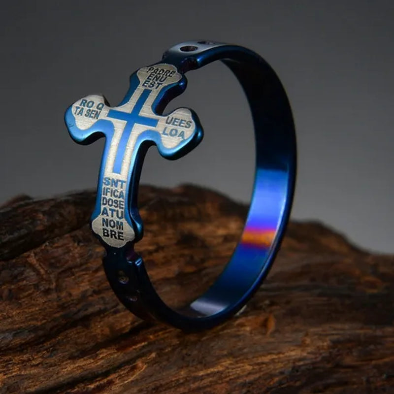 New Arrival Titanium Steel Jesus Cross Rings for Women Men Letter Bible Prayer Finger Christian Jewelry Wholesale