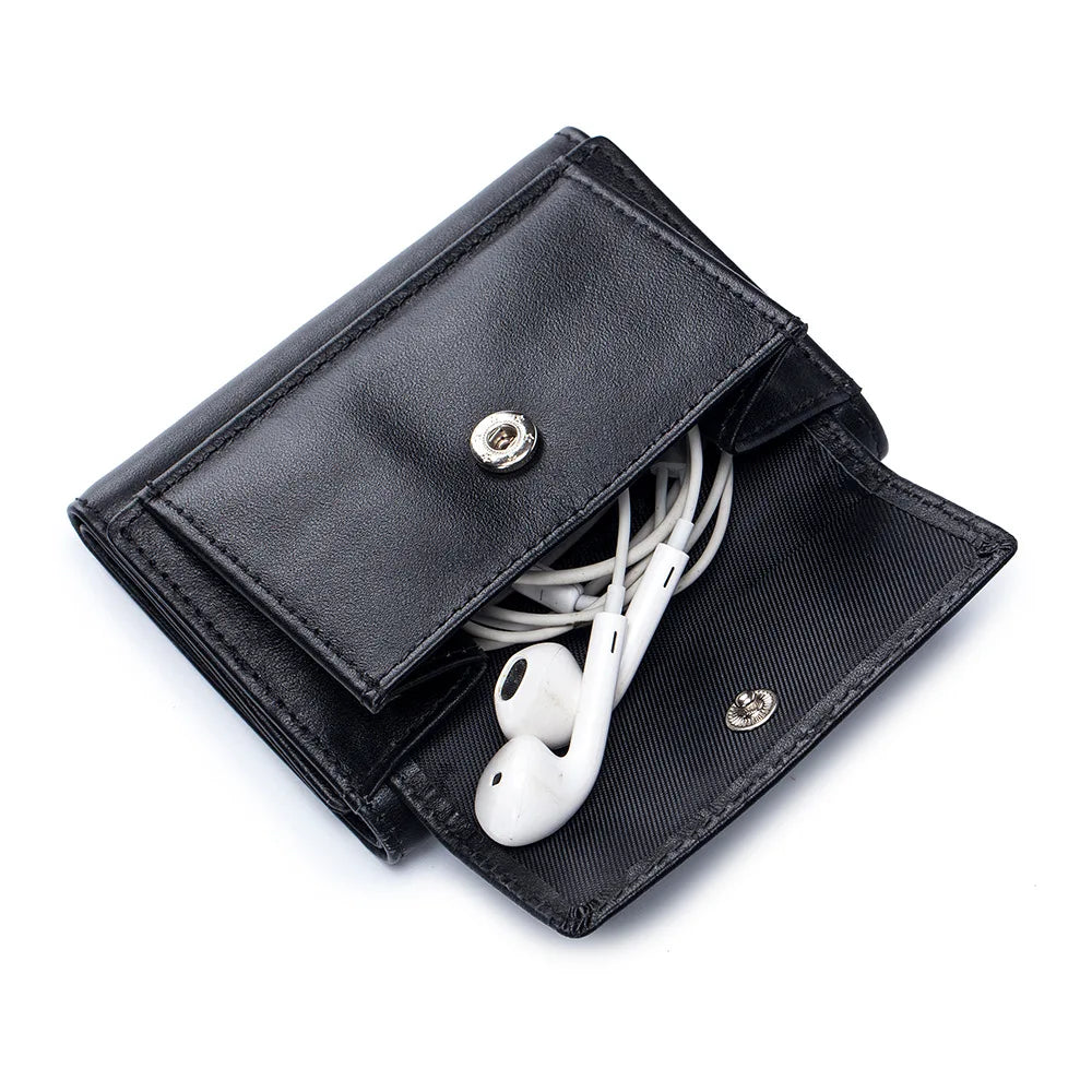 Men Wallet Genuine Leather Coin Purse Short Credit Card Holder