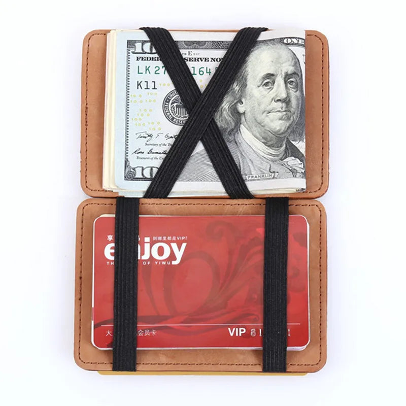 Fashion Men Slim Wallet Male Ultra Thin Short Men Magic Wallet Money Cash Card Holder Purse