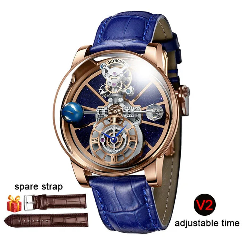 INDU Celestial Body Series "Sky" Quartz Watch Man for Men Waterroof Leather Stra Tourbillon Watch Luxury Business Men Watch