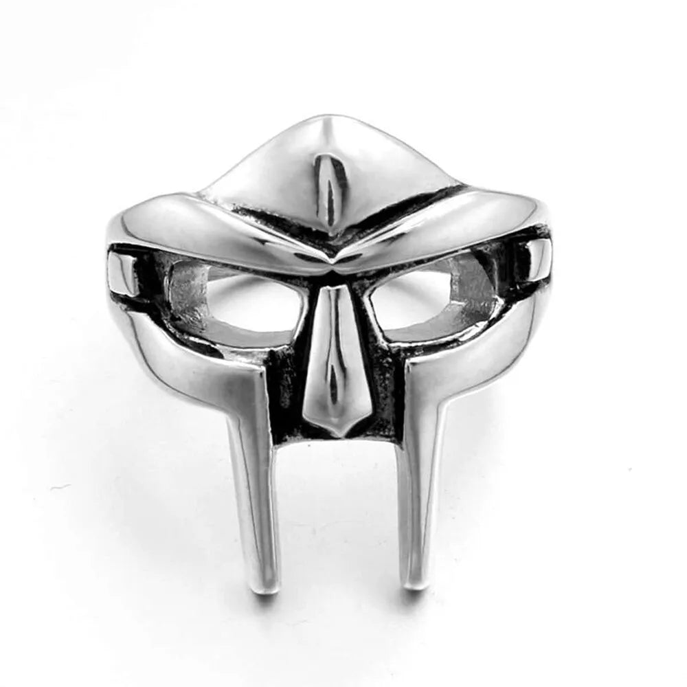 Vintage Goth Mf Doom Mask Adjustable Joint Ring for Men Gladiator Punk Egyptian Pharaoh Male Open Ring Jewelry