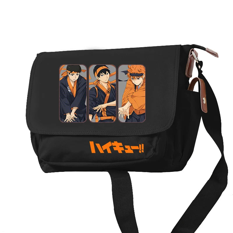 Hot Anime Haikyuu!! Crossbody Bags Cartoon Shoyo Hinata Bookbag Oxford School Bagpack Students Messenger Bag Women Handbag