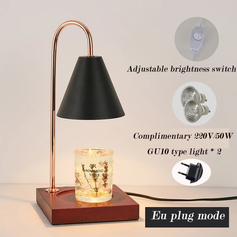 Table Lamp Candle Warmer Lamp Aromatherapy Retro Melting Wax Night Light with Timer Modern Decoration Candle Mood Light Ramadan