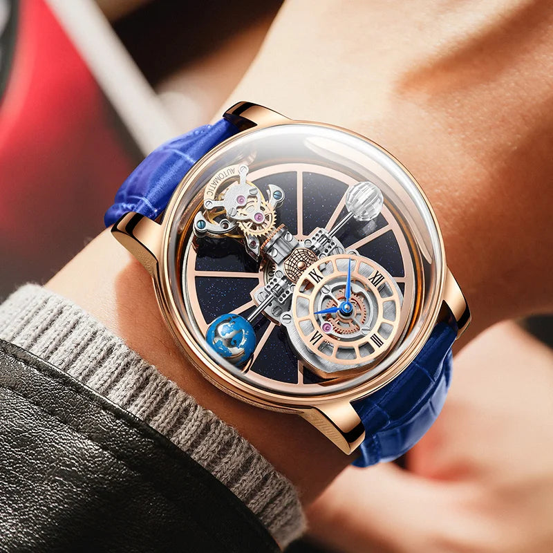 INDU Celestial Body Series "Sky" Quartz Watch Man for Men Waterroof Leather Stra Tourbillon Watch Luxury Business Men Watch