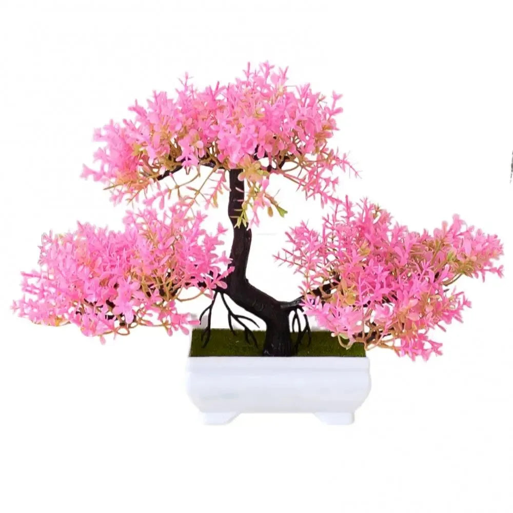 Artificial Plastic Plants Bonsai Small Tree Pot Potted Flower Garden Ornaments Home Decoration Hotel Garden Decor