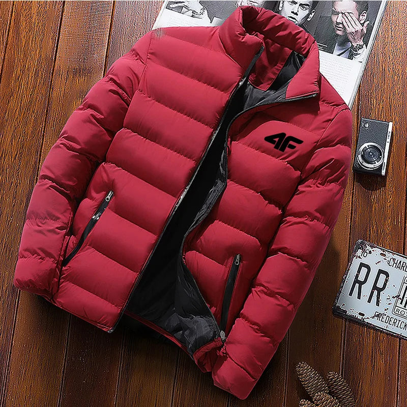 2022 Men'S Casual Jacket Men'S Waterproof Windbreaker Jacket Winter Warm Autumn Zip-Up Men'S Coat Solid Color Large Size