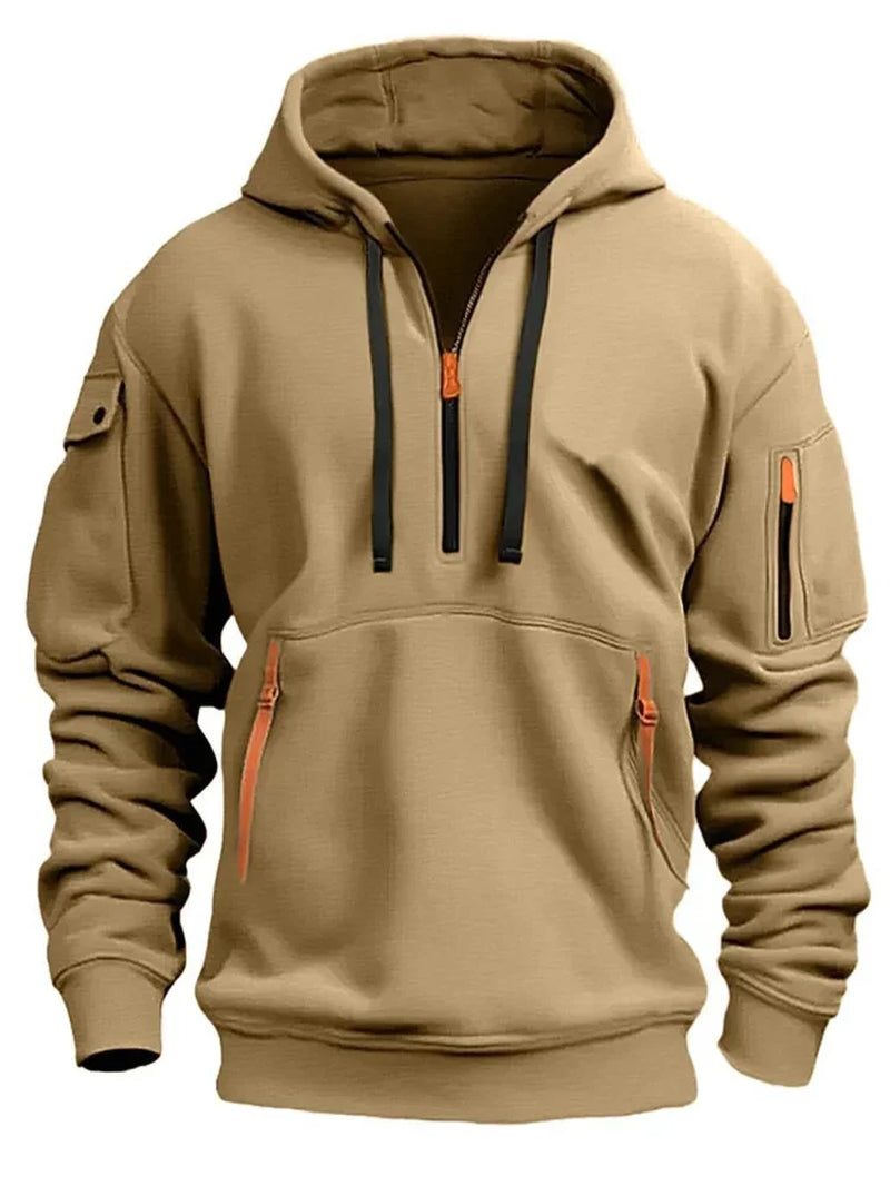 2024 Men'S Fashion Pullover Zipper Hoodie Long-Sleeved Sweatshirt New Casual Harajuku Street Men'S Clothing