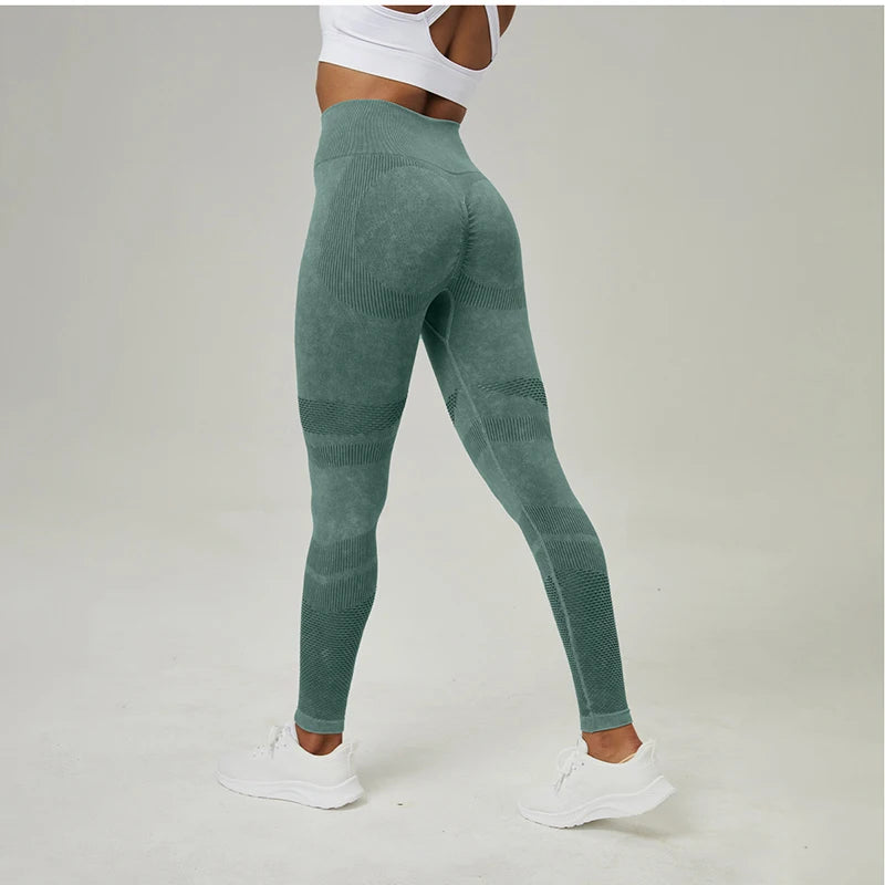 Women Leggings Yoga Pants Bubble Butt Push up Fitness Legging High Waist Scrunch Tight Gym Seamless Legging