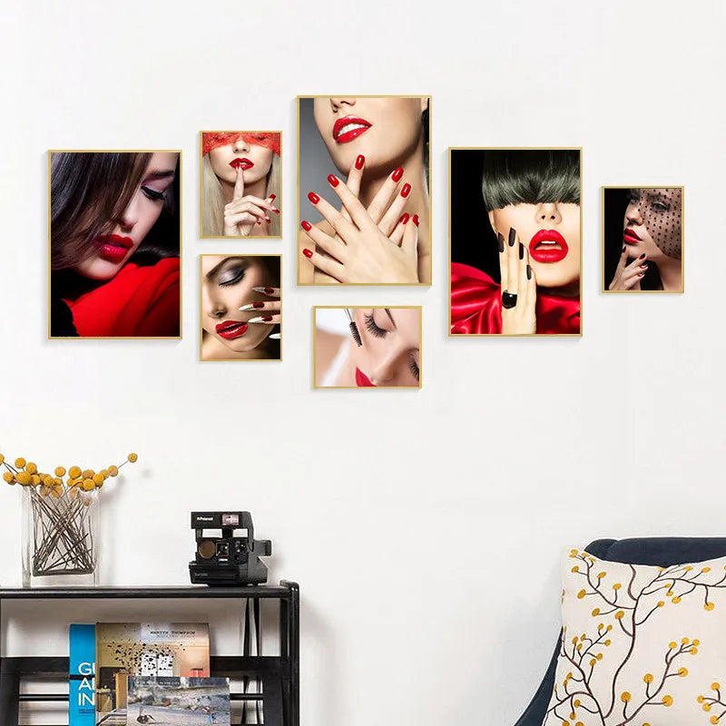 Beauty Nail Shop Art Poster Photo Wall Decoration Beauty Eeyelash Makeup Print Poster Canvas Painting HD2593