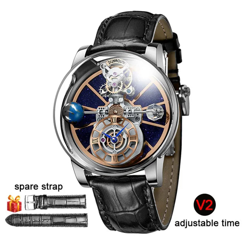 INDU Celestial Body Series "Sky" Quartz Watch Man for Men Waterroof Leather Stra Tourbillon Watch Luxury Business Men Watch