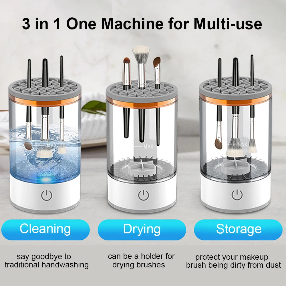 Makeup Brush Cleaner Automatic Electric Cosmetic Makeup Brush Cleaner USB Portable Makeup Brush Washing Machine Rotary Cleaning