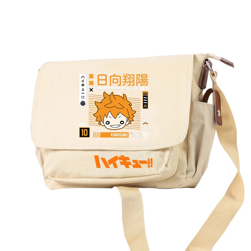 Hot Anime Haikyuu!! Crossbody Bags Cartoon Shoyo Hinata Bookbag Oxford School Bagpack Students Messenger Bag Women Handbag