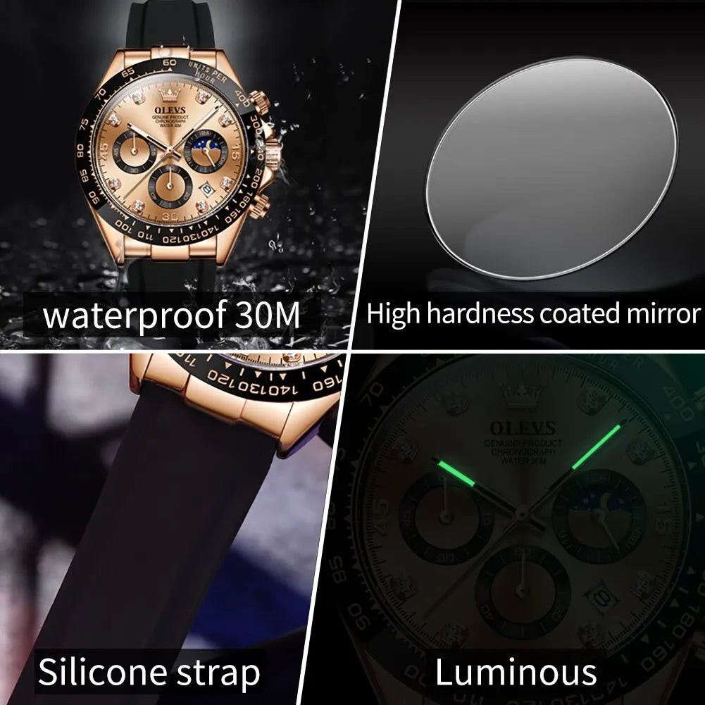 Luxury Men Watch Quartz Man Watches Waterproof Luminous Top Brand Watch for Men Date Chronograph Sport Wristwatch