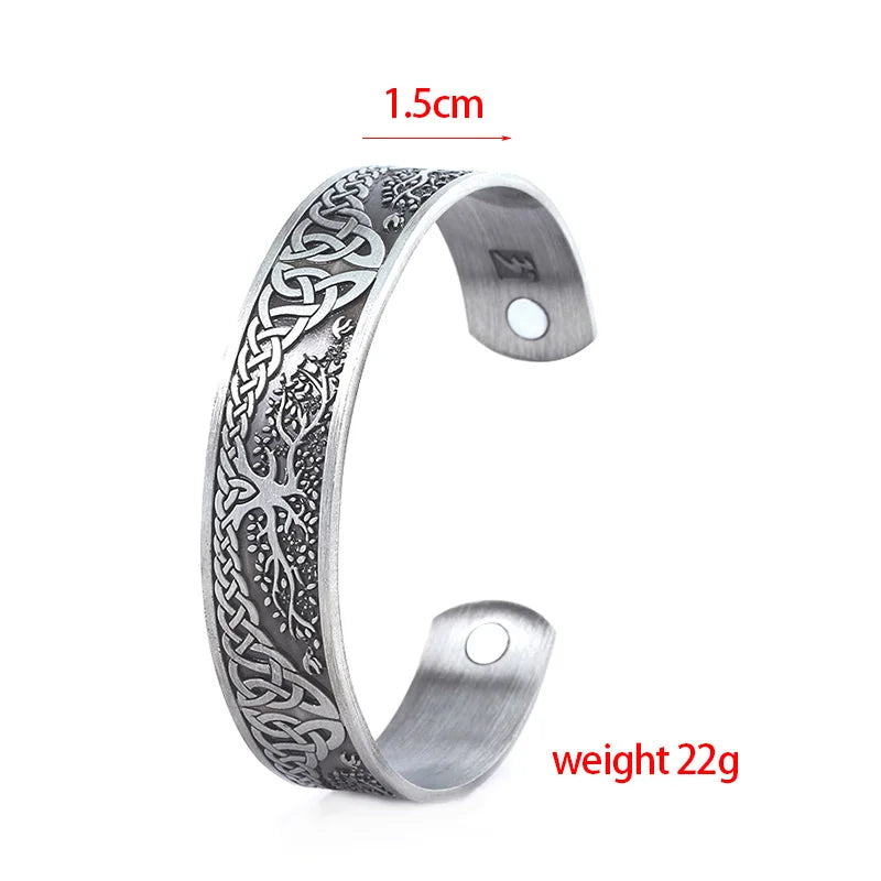 3 Colors Tree of Life Bangles Bracelets Norse Viking Wicca Cuff Celtics Knot Magnetic Bracelet Bangle for Women Men Jewelry Gift