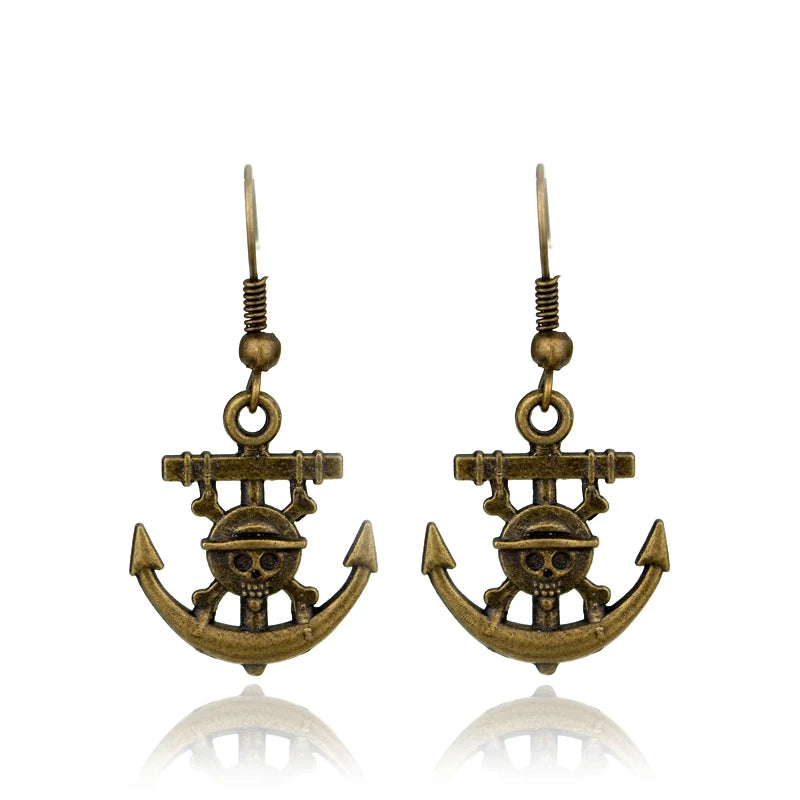 Anime One Piece Roronoa Zoro Cosplay Earrings Sauron Ear Clips Golden Pendant Hook Earrings for Women Men Jewelry 3Pcs/Set