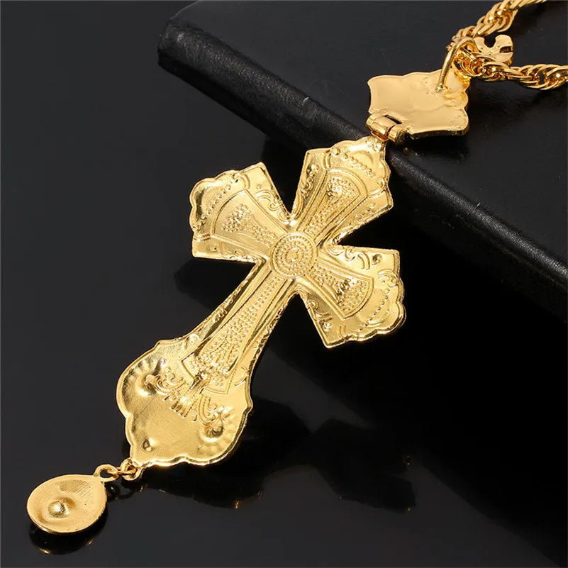 Christ Jesus Pendant Necklace Enamel Jwewlry Chain Heavy Men Jewelry Gift Orthodox Religious Christian Gift with Box